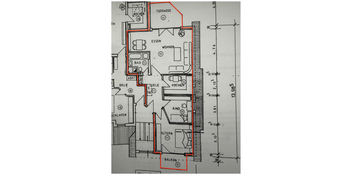 Dachgeschoßwohnung Bergisch Gladbach Gronau - 3 Zimmer, 78 m&sup2;, 1.050&euro; | Angebot:24752623