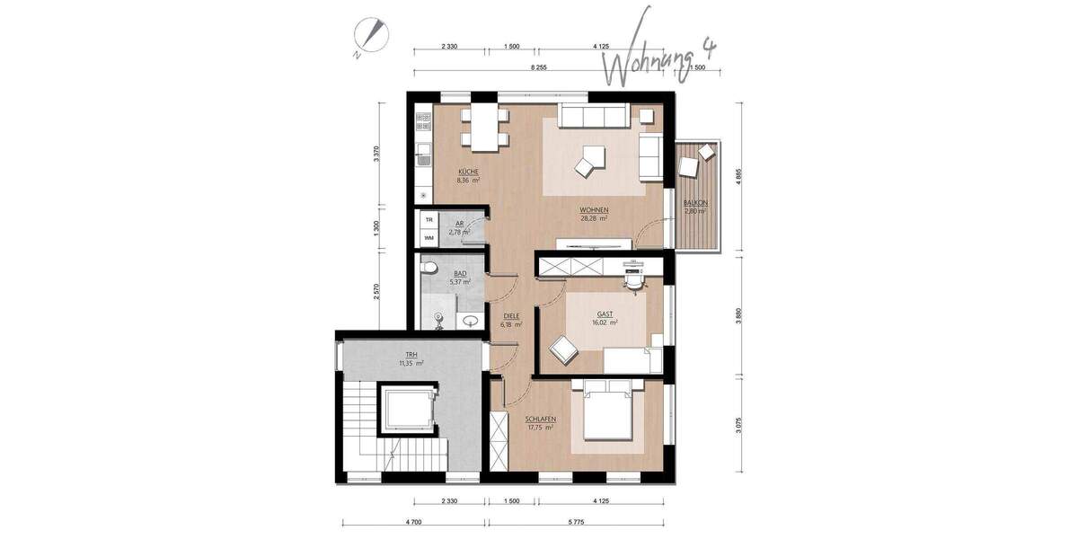 Etagenwohnung Velbert Nierenhof - 3 Zimmer, 87 m&sup2;, 329.000&euro; | Angebot:25797044