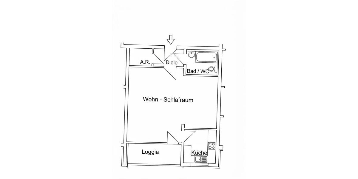 Erdgeschoßwohnung Düsseldorf Stadtbezirk 8 - 1.5 Zimmer, 44 m&sup2;, 160.000&euro; | Angebot:27630523