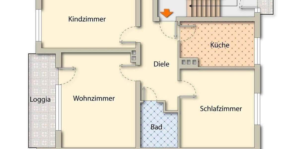 Etagenwohnung Leverkusen Rheindorf - 3 Zimmer, 78 m&sup2;, 205.000&euro; | Angebot:23031358