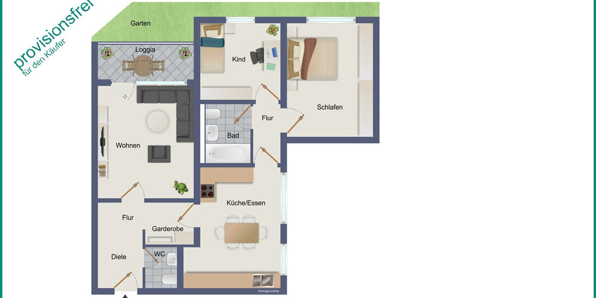 HÜBSCHE 3-ZIMMER-EIGENTUMSWOHNUNG - KURZFRISTIG BEZIEHBAR - MIT TOLLEM ZUSCHNITT UND BALKON IN RADEVORMWALD, PROVISIONSFREI! - Etagenwohnung Radevormwald | Angebot:27261879
