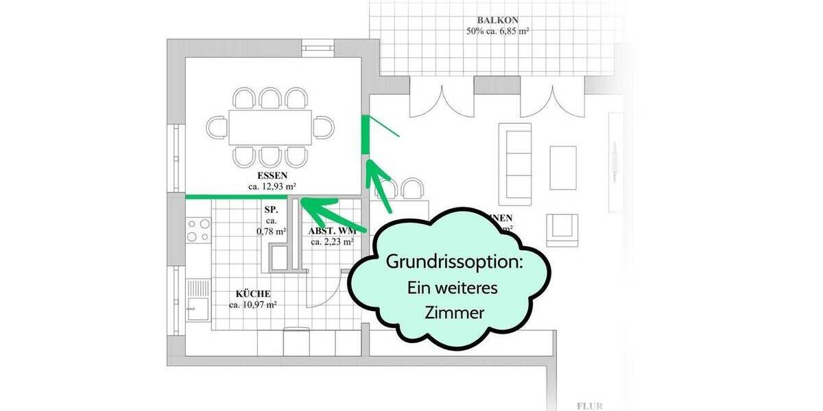Etagenwohnung Düsseldorf Heerdt - 4 Zimmer, 116 m&sup2;, 699.000&euro; | Angebot:23651868