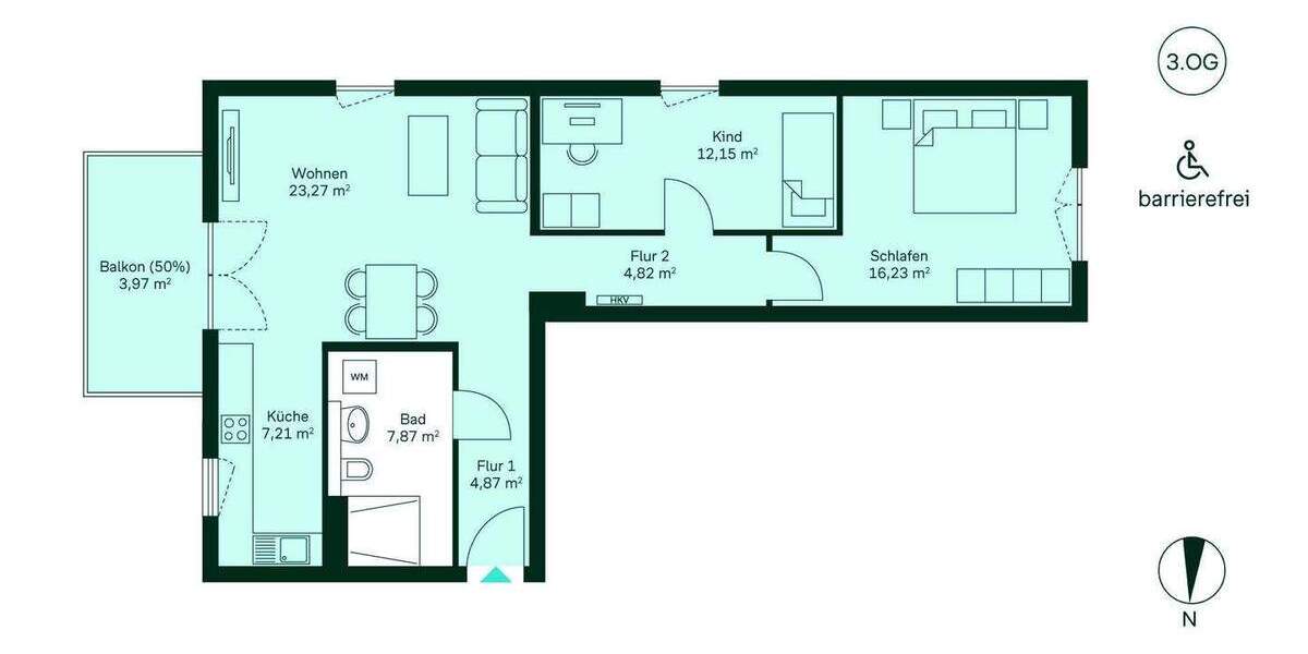 Etagenwohnung Düsseldorf Benrath - 3 Zimmer, 80 m&sup2;, 499.900&euro; | Angebot:24735344