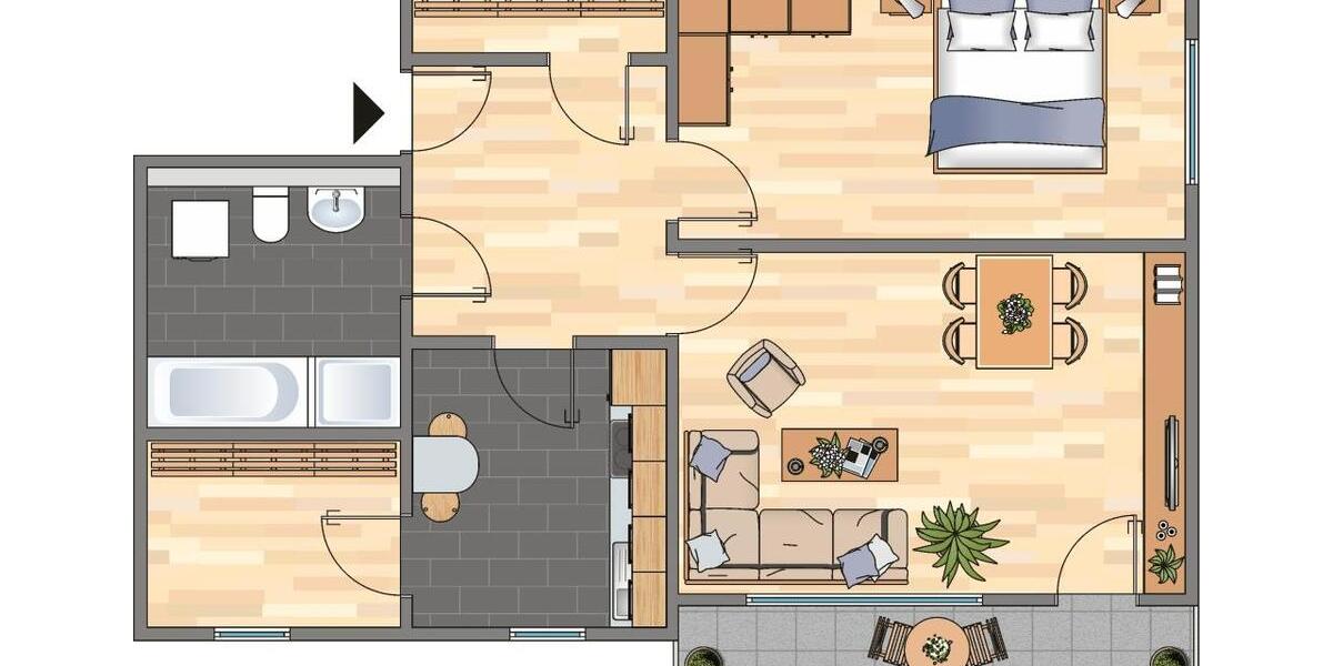 Etagenwohnung Velbert Velbert-Mitte - 2 Zimmer, 63 m&sup2;, 479&euro; | Angebot:24818239