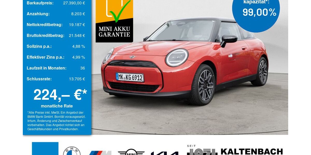Mini Cooper E 9.990 km 27.390 &euro; Overath-Vilkerath 51491