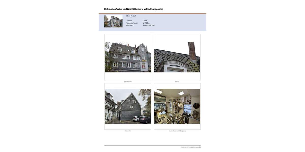 Mehrfamilienhaus, Wohnhaus Velbert Langenberg Langenberg - 2 Zimmer, 247 m&sup2;, 399.000&euro; | Angebot:24483838