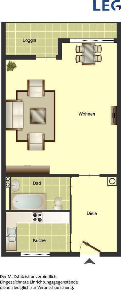 Wohnung zum Mieten in Monheim 483 € 45 m²