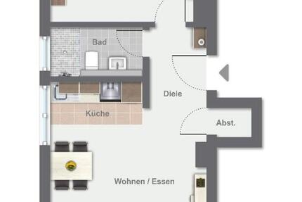 Wohnung Leverkusen Bürrig - 2 Zimmer, 52 m&sup2;, 650&euro; | Angebot:26616655