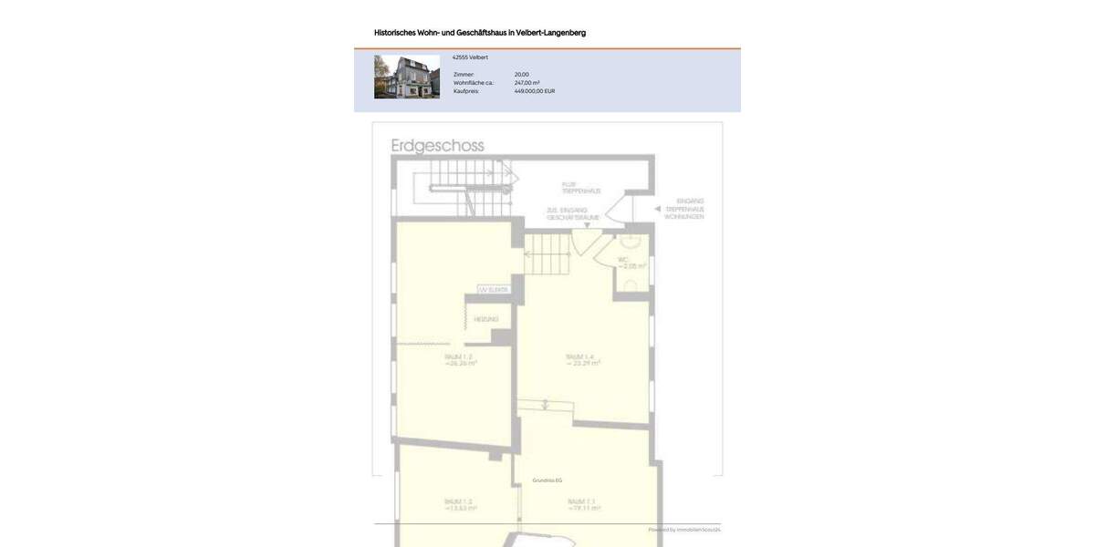 Mehrfamilienhaus, Wohnhaus Velbert Langenberg Langenberg - 2 Zimmer, 247 m&sup2;, 399.000&euro; | Angebot:24483838