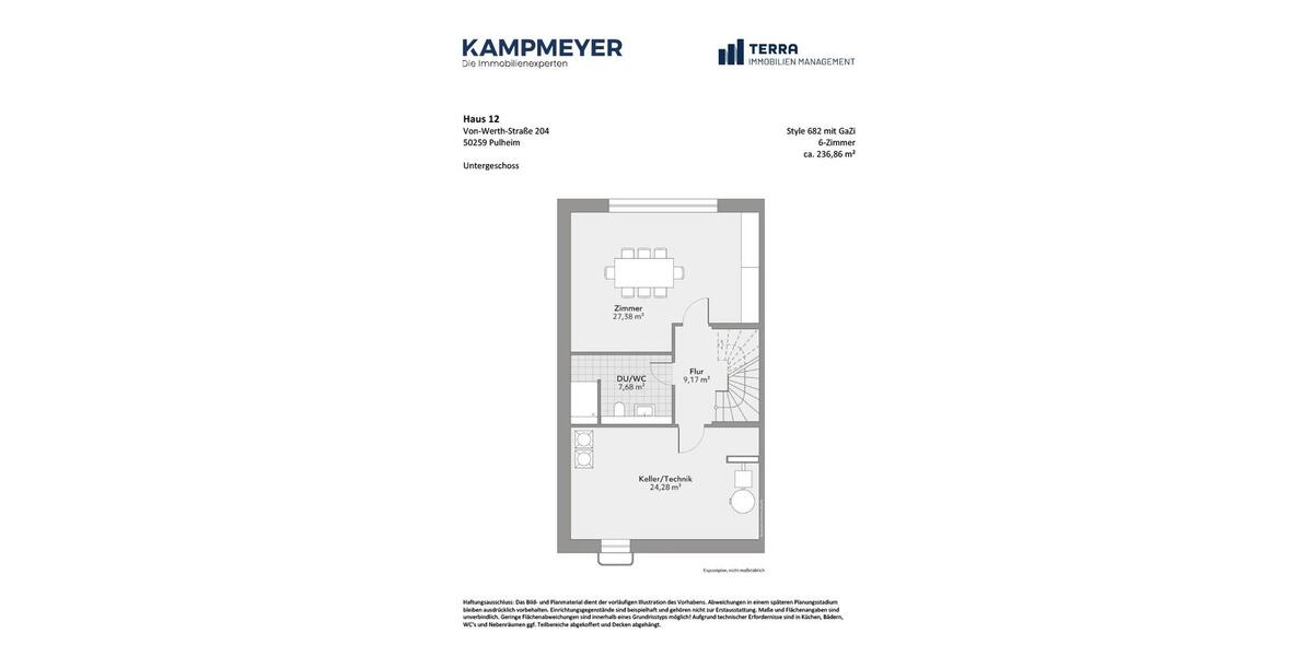 Doppelhaushälfte Pulheim - 6 Zimmer, 237 m&sup2;, 3.080&euro; | Angebot:24619592