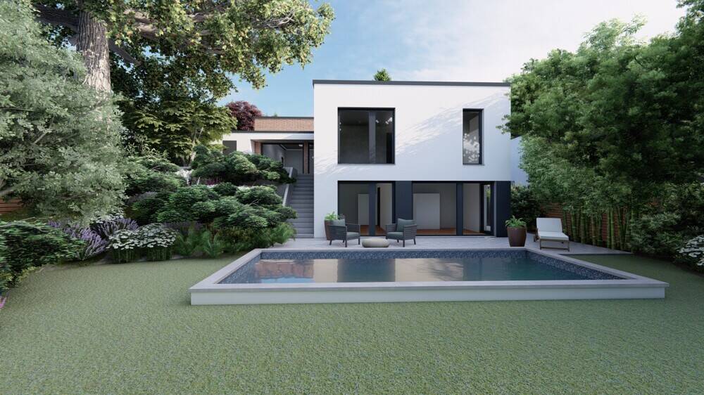 Exklusive Bauhausvilla in ruhiger Bestlage - moderner Luxusbungalow mit Garten und Garage - Villa Bensberg Bensberg | Angebot:26503182