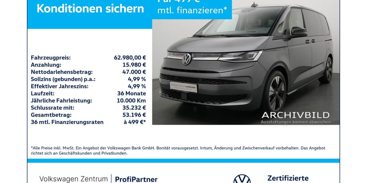 VW T7 Multivan 1.001 km 61.480 &euro; Leverkusen 51379