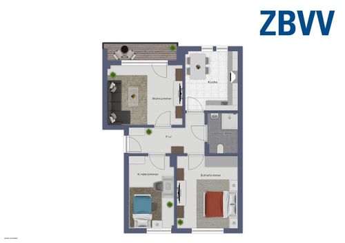 Etagenwohnung Radevormwald - 3 Zimmer, 62 m&sup2;, 589&euro; | Angebot:24895144
