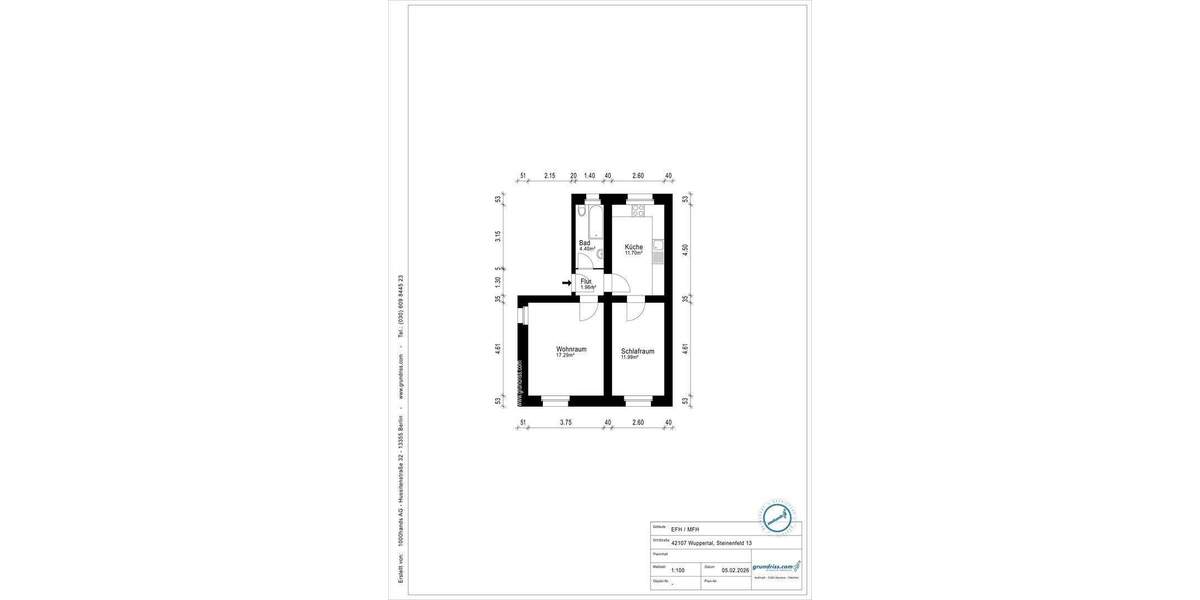 Etagenwohnung Wuppertal Elberfeld - 2 Zimmer, 47 m&sup2;, 84.900&euro; | Angebot:24836470