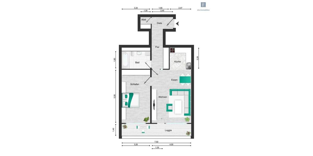 Etagenwohnung Bergisch Gladbach Gronau - 2 Zimmer, 70 m&sup2;, 187.000&euro; | Angebot:25740728
