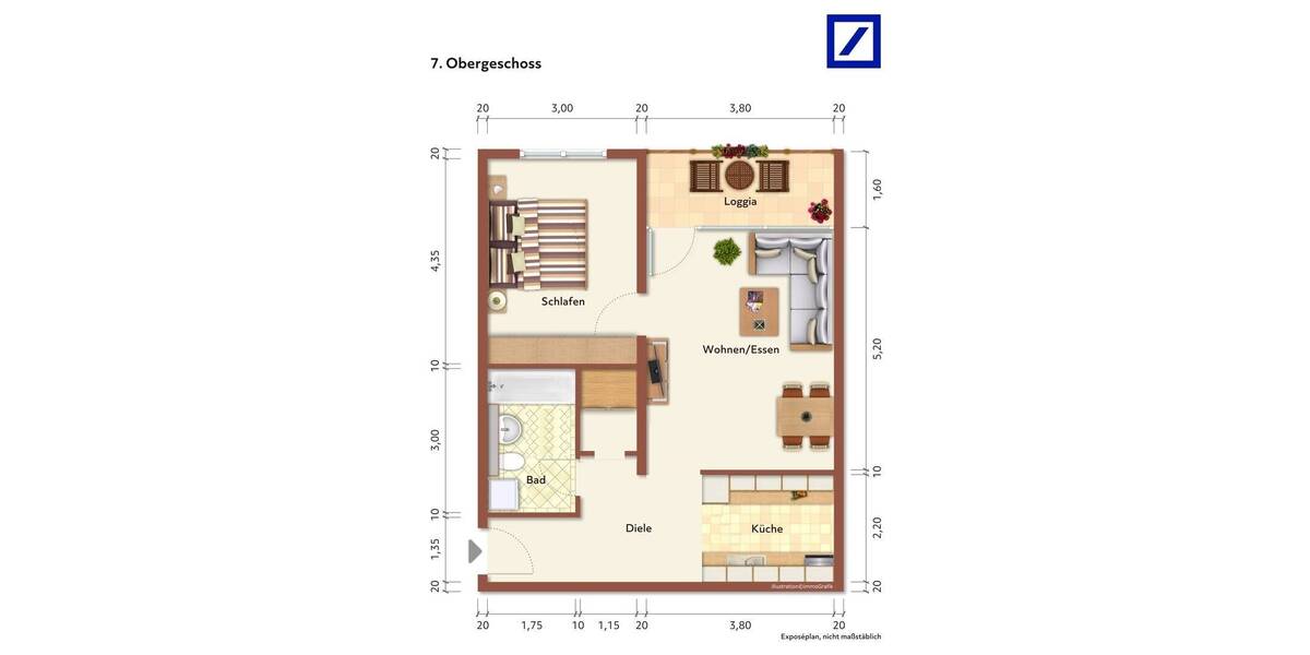 Etagenwohnung Köln Höhenberg - 2 Zimmer, 57 m&sup2;, 180.000&euro; | Angebot:25779465