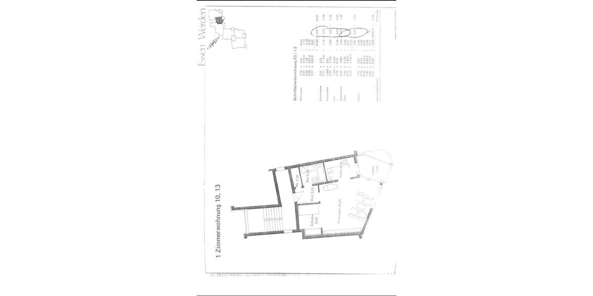 Etagenwohnung Essen Stadtbezirk IX - 1.5 Zimmer, 49 m&sup2;, 155.000&euro; | Angebot:26815422