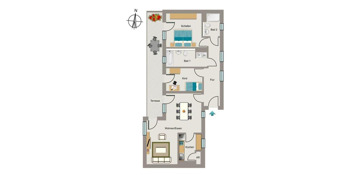 Etagenwohnung Düsseldorf Pempelfort - 3.5 Zimmer, 103 m&sup2;, 1.810&euro; | Angebot:26470284
