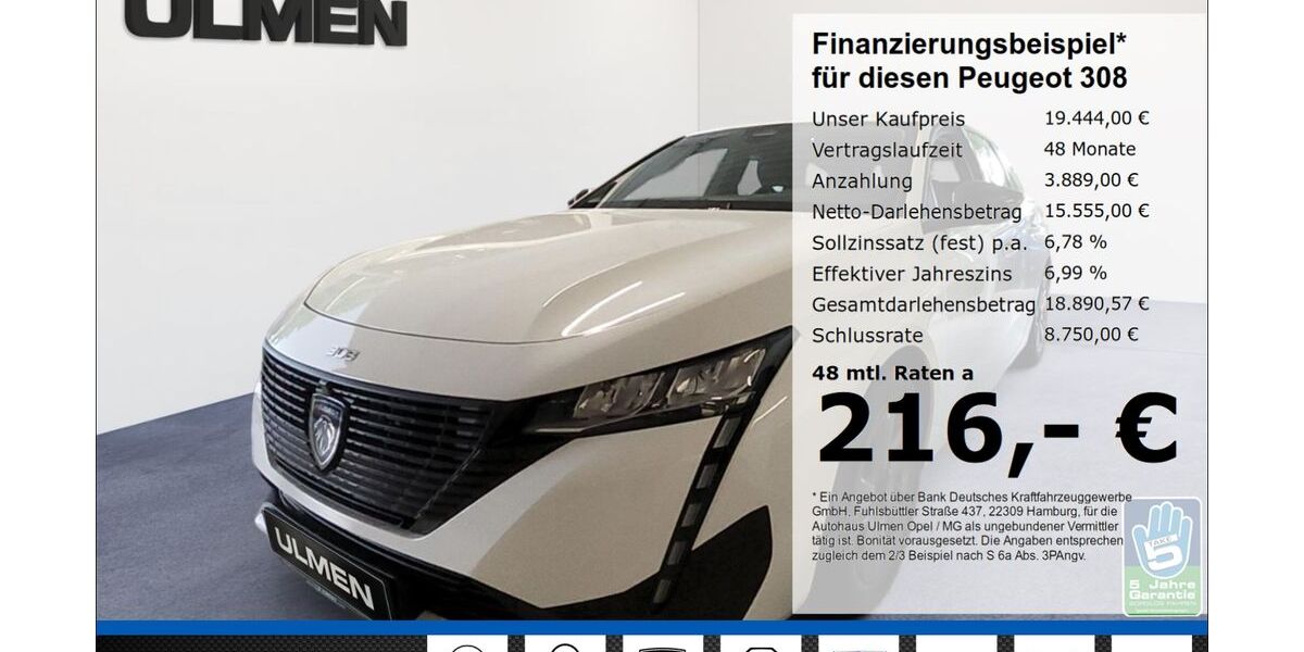 Peugeot 308 19.710 km 18.999 &euro; Düsseldorf 40231