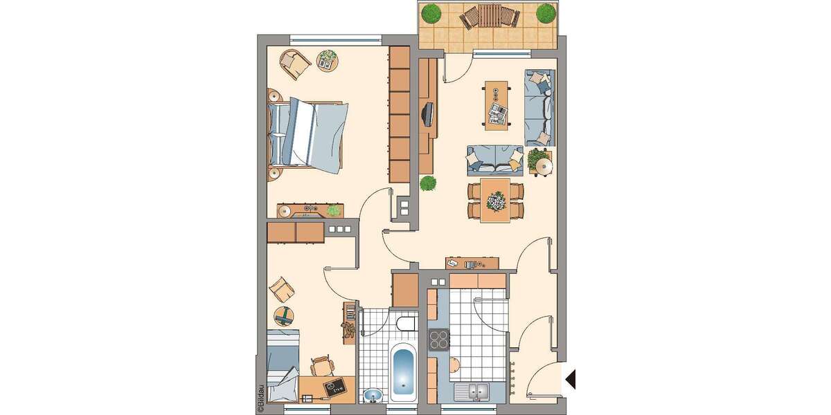 Etagenwohnung Remscheid Klausen - 3 Zimmer, 69 m&sup2;, 549&euro; | Angebot:26518433