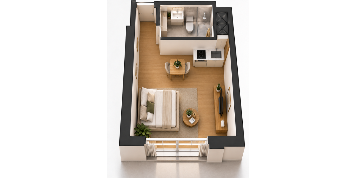 Etagenwohnung Neuss Furth-Mitte - 1 Zimmer, 25 m&sup2;, 84.990&euro; | Angebot:27671844