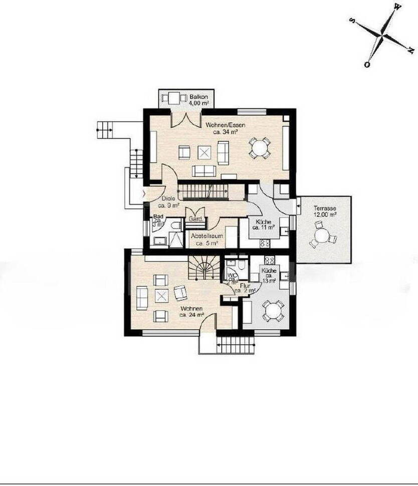 Geräumiges Zweifamilienhaus mit geh. Innenausstattung und schönem Garten in Bergisch Gladbach