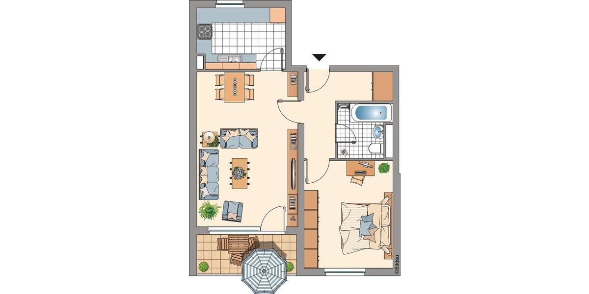 Etagenwohnung Heiligenhaus - 2 Zimmer, 60 m&sup2;, 352&euro; | Angebot:25914281