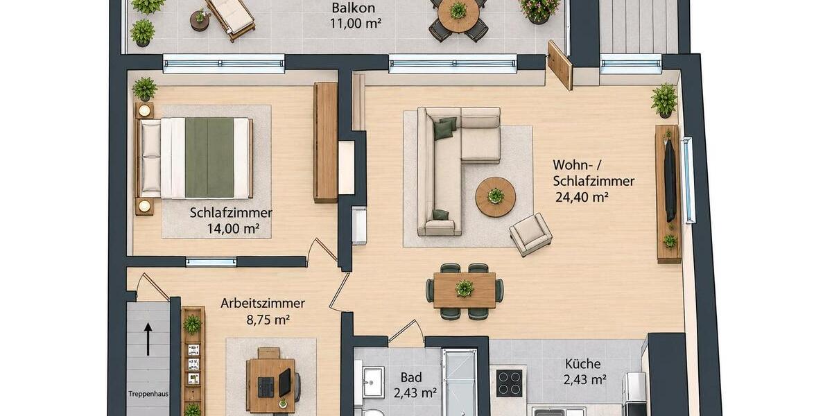 Dachgeschoßwohnung Bergisch Gladbach Alt-Frankenforst - 2 Zimmer, 66 m&sup2;, 790&euro; | Angebot:27550472