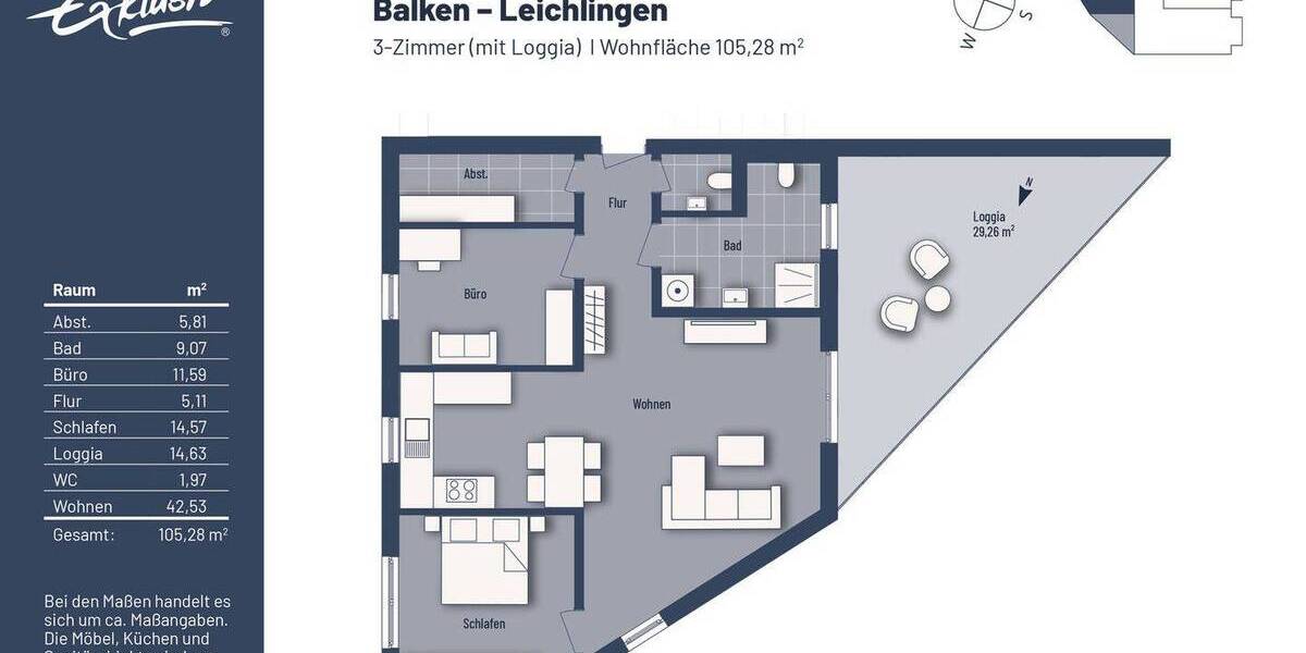 Etagenwohnung Leichlingen - 3 Zimmer, 105 m&sup2;, 439.000&euro; | Angebot:21235514