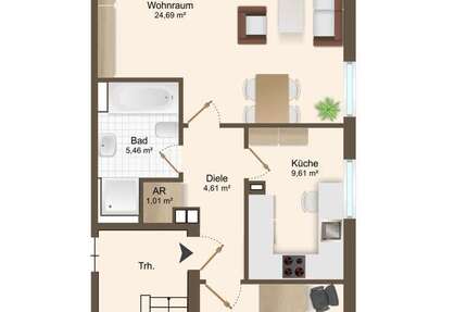 Wohnung zum Mieten in Bochum Eppendorf 920 € 65 m²
