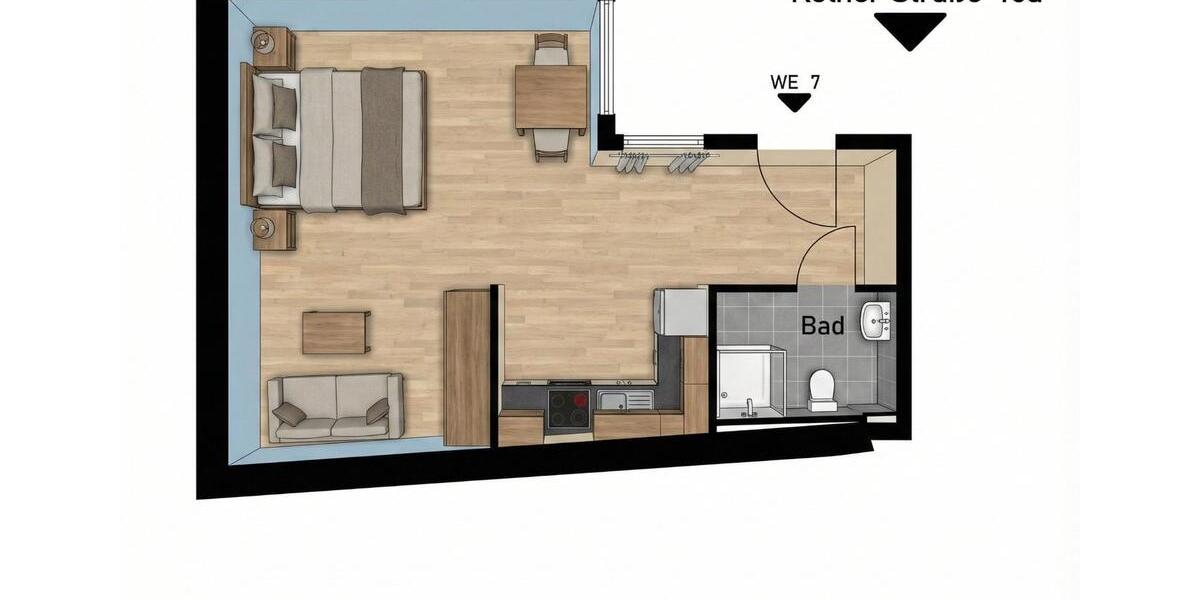 Erdgeschoßwohnung Remscheid Gemarkung Bergisch Born - 1 Zimmer, 43 m&sup2;, 350&euro; | Angebot:26376128