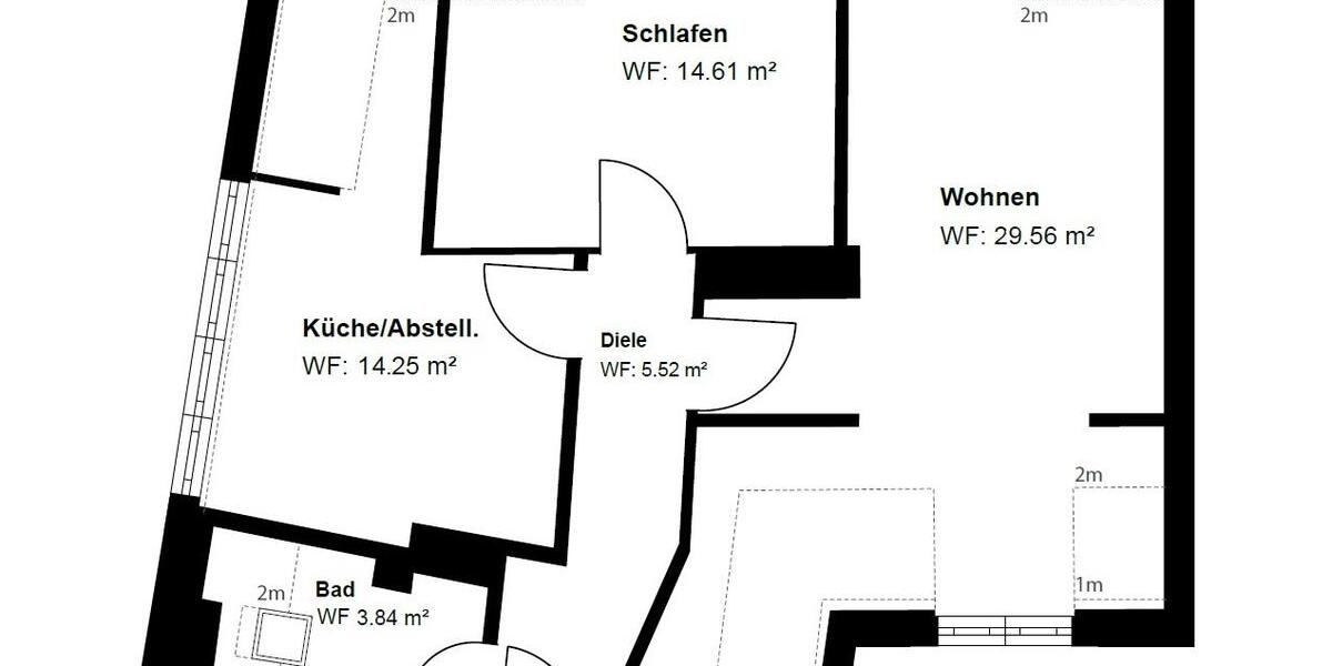 Dachgeschoßwohnung Neuss Augustinusviertel - 2.5 Zimmer, 67 m&sup2;, 1.100&euro; | Angebot:25968665