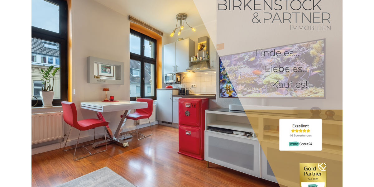 Etagenwohnung Köln Innenstadt - 2 Zimmer, 38 m&sup2;, 349.000&euro; | Angebot:26693851