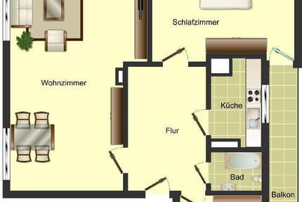 Wohnung Köln Buchforst - 2.5 Zimmer, 56 m&sup2;, 631&euro; | Angebot:27669105