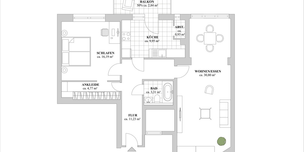 Etagenwohnung Düsseldorf Derendorf - 2 Zimmer, 77 m&sup2;, 499.000&euro; | Angebot:24759162