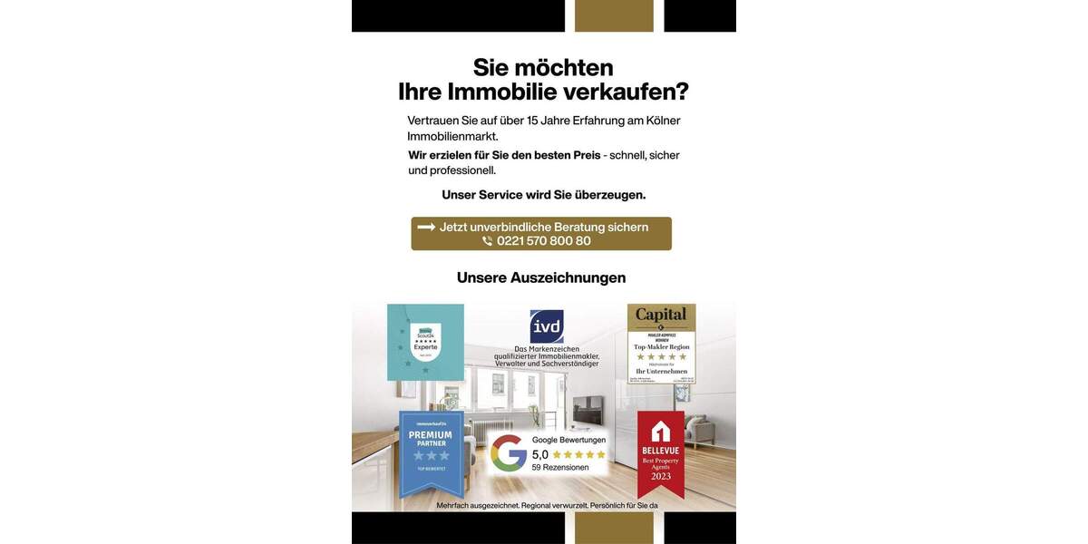 Etagenwohnung Köln / Kalk Kalk - 3 Zimmer, 73 m&sup2;, 290.000&euro; | Angebot:25929167