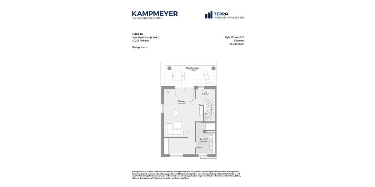 Doppelhaushälfte Pulheim - 6 Zimmer, 237 m&sup2;, 3.140&euro; | Angebot:26476059