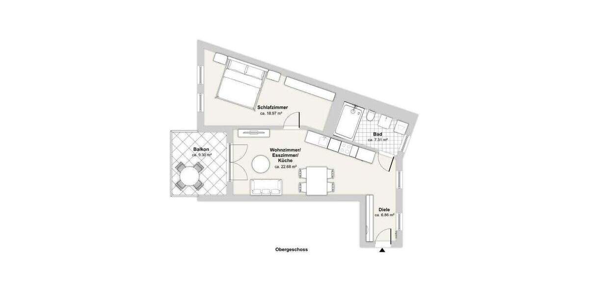 Etagenwohnung Düsseldorf Eller - 2 Zimmer, 60 m&sup2;, 1.150&euro; | Angebot:24608390