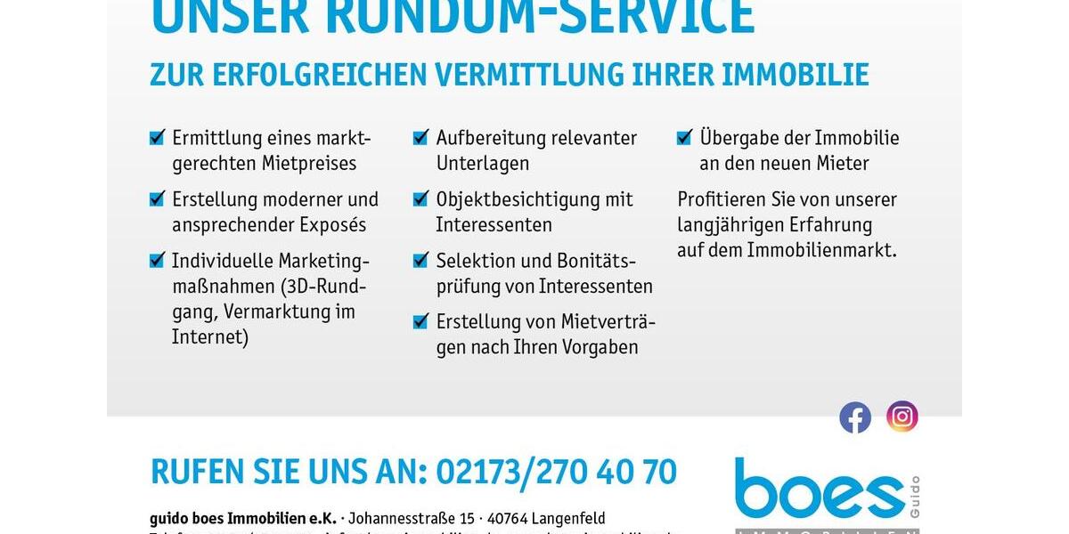 Etagenwohnung Langenfeld (Rheinland) - 3 Zimmer, 87 m&sup2;, 965&euro; | Angebot:26622650