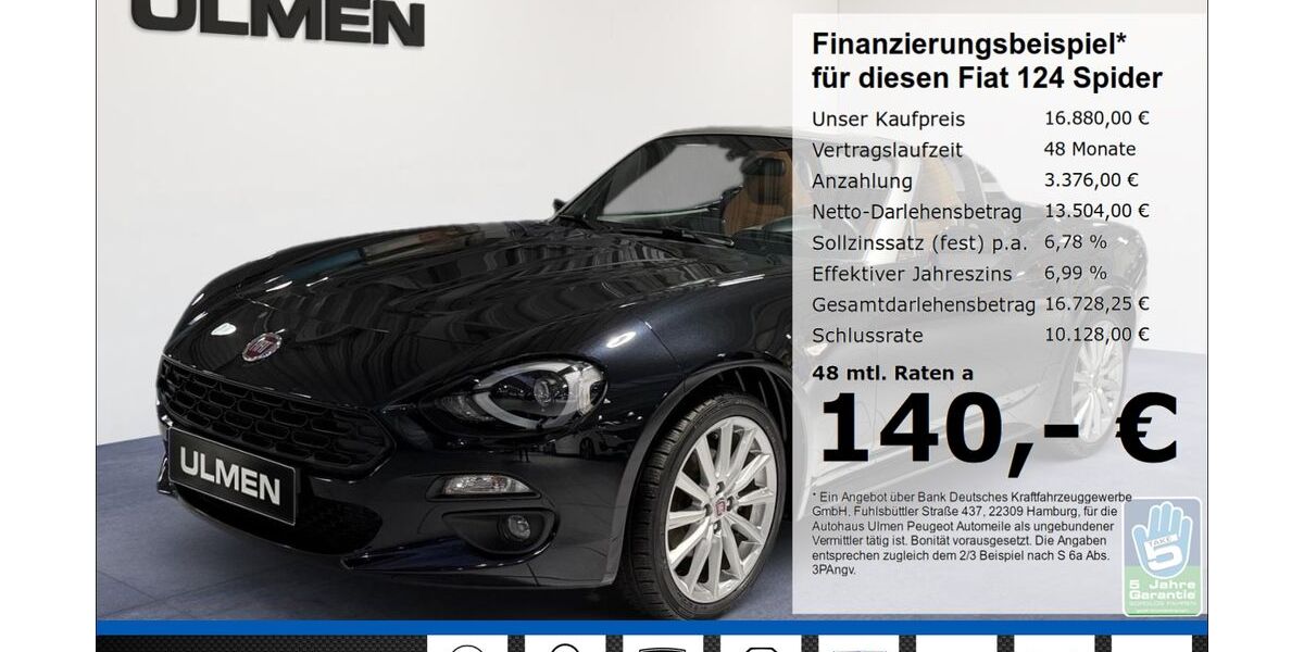 Fiat 124 Spider 47.560 km 16.880 € Düsseldorf 40233