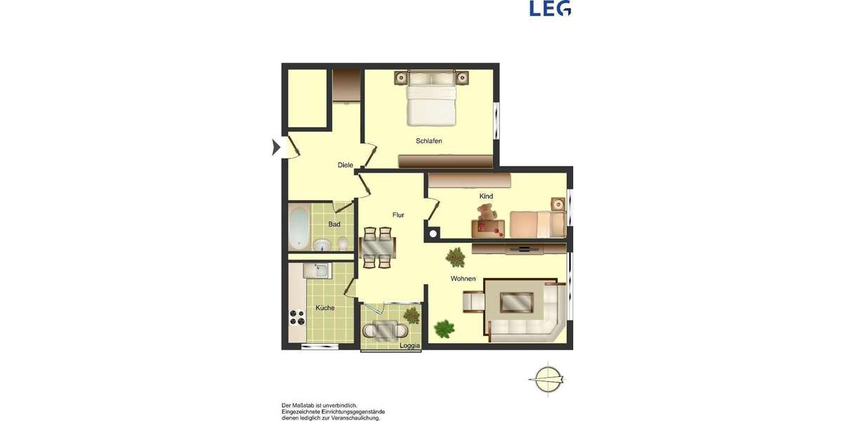 Etagenwohnung Ratingen West - 3 Zimmer, 76 m&sup2;, 869&euro; | Angebot:26688266