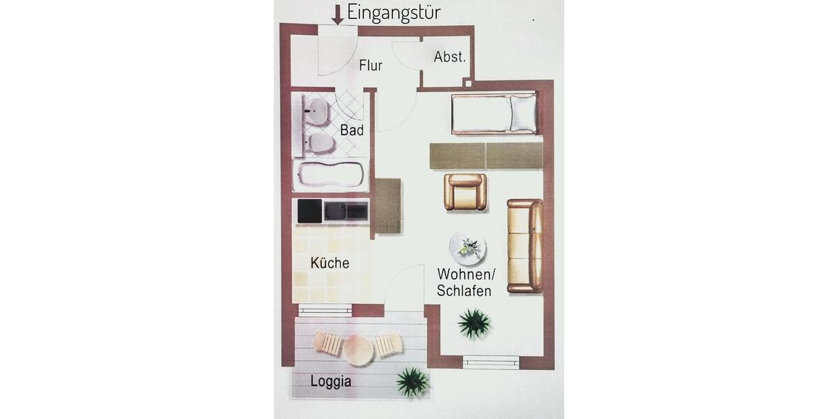 Hochparterre Solingen Central - 1 Zimmer, 37 m&sup2;, 650&euro; | Angebot:24869977