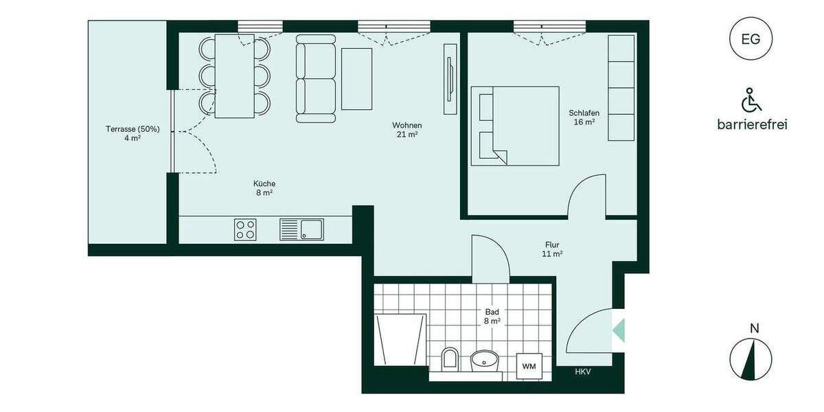 Terrassenwohnung Düsseldorf Benrath - 2 Zimmer, 67 m&sup2;, 399.900&euro; | Angebot:23824211