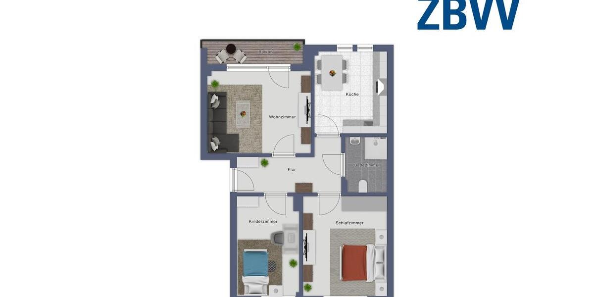 Etagenwohnung Radevormwald - 3 Zimmer, 62 m&sup2;, 589&euro; | Angebot:24895144