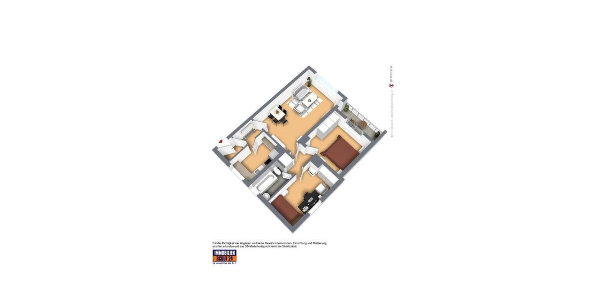 Dachgeschoßwohnung Remscheid Lüttringhausen - 3.5 Zimmer, 69 m&sup2;, 589&euro; | Angebot:25335339