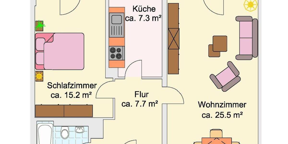 Etagenwohnung Köln Bickendorf - 2 Zimmer, 65 m&sup2;, 970&euro; | Angebot:26683740