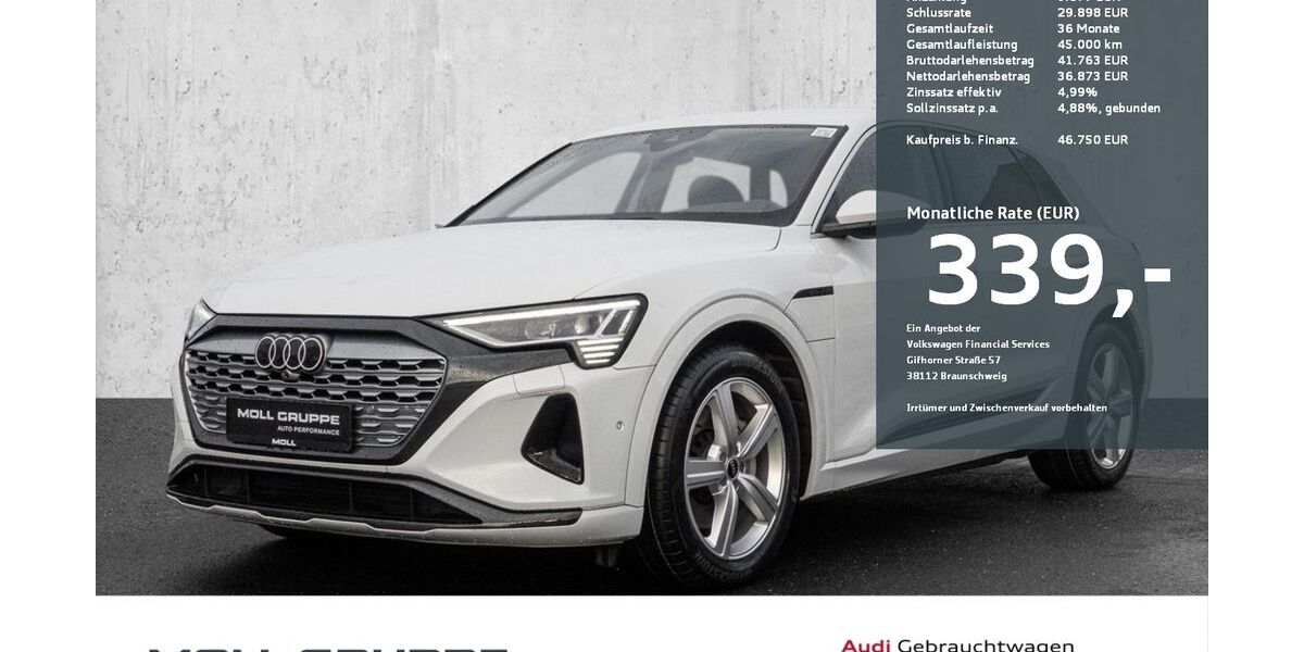 Audi Q8 e-tron 25.837 km 46.750 € Düsseldorf 40474