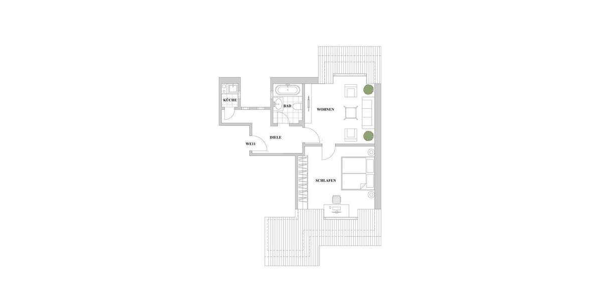 Etagenwohnung Düsseldorf Düsseltal - 2 Zimmer, 47 m&sup2;, 240.000&euro; | Angebot:24871671