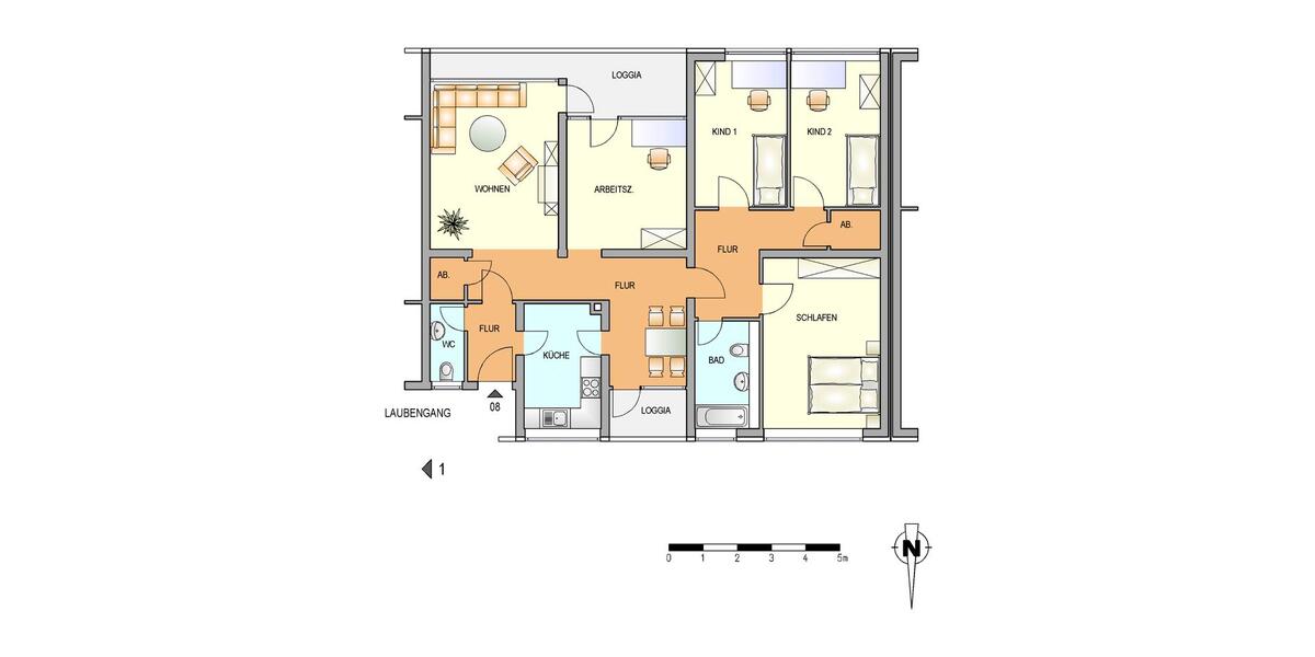 Etagenwohnung Erkrath - 5 Zimmer, 118 m&sup2;, 1.180&euro; | Angebot:26366002