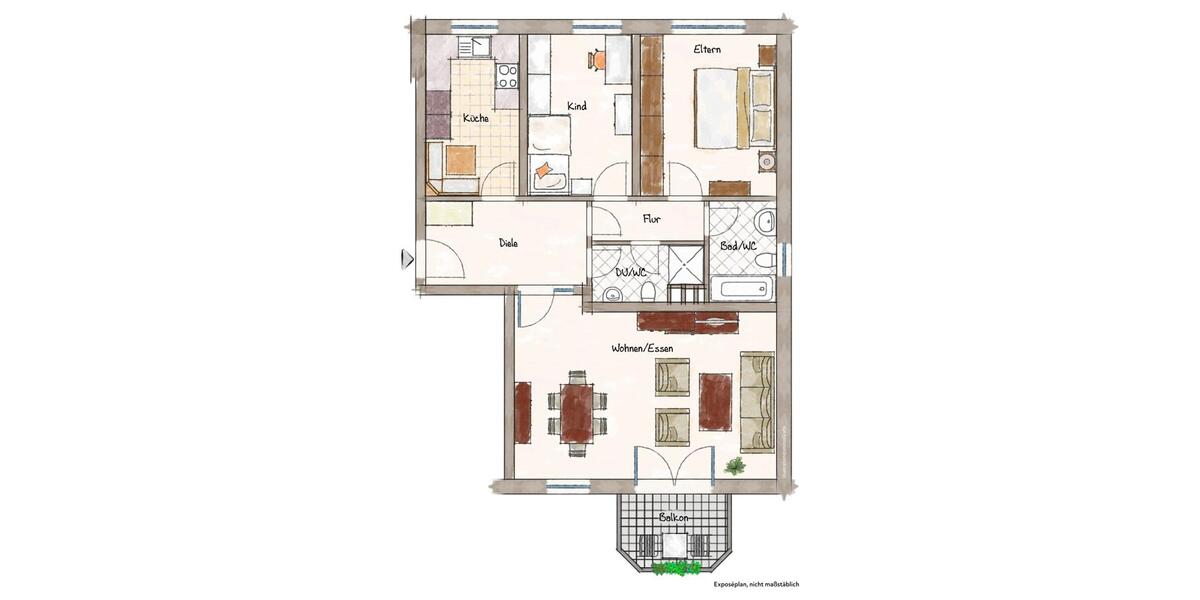 Etagenwohnung Langenfeld (Rheinland) - 3 Zimmer, 87 m&sup2;, 965&euro; | Angebot:26622650
